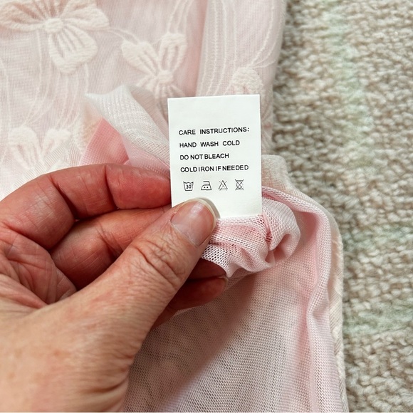 NWT LC Lizette Collection Pastel Pink Bow Bodysuit Square Neck Size Medium - Picture 5 of 11